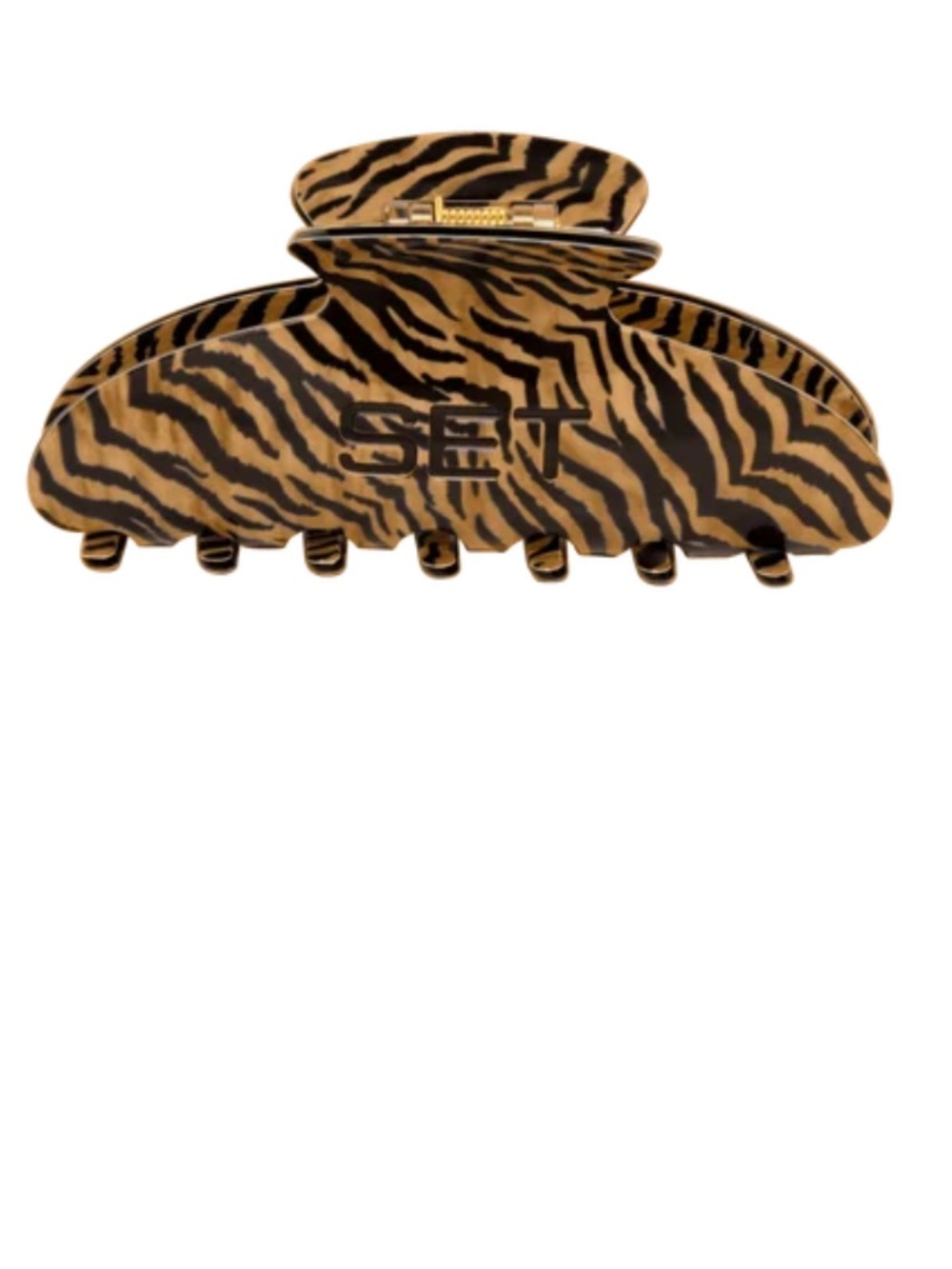 SET Active Roar-Print Claw Hair Clip in Brown and Black